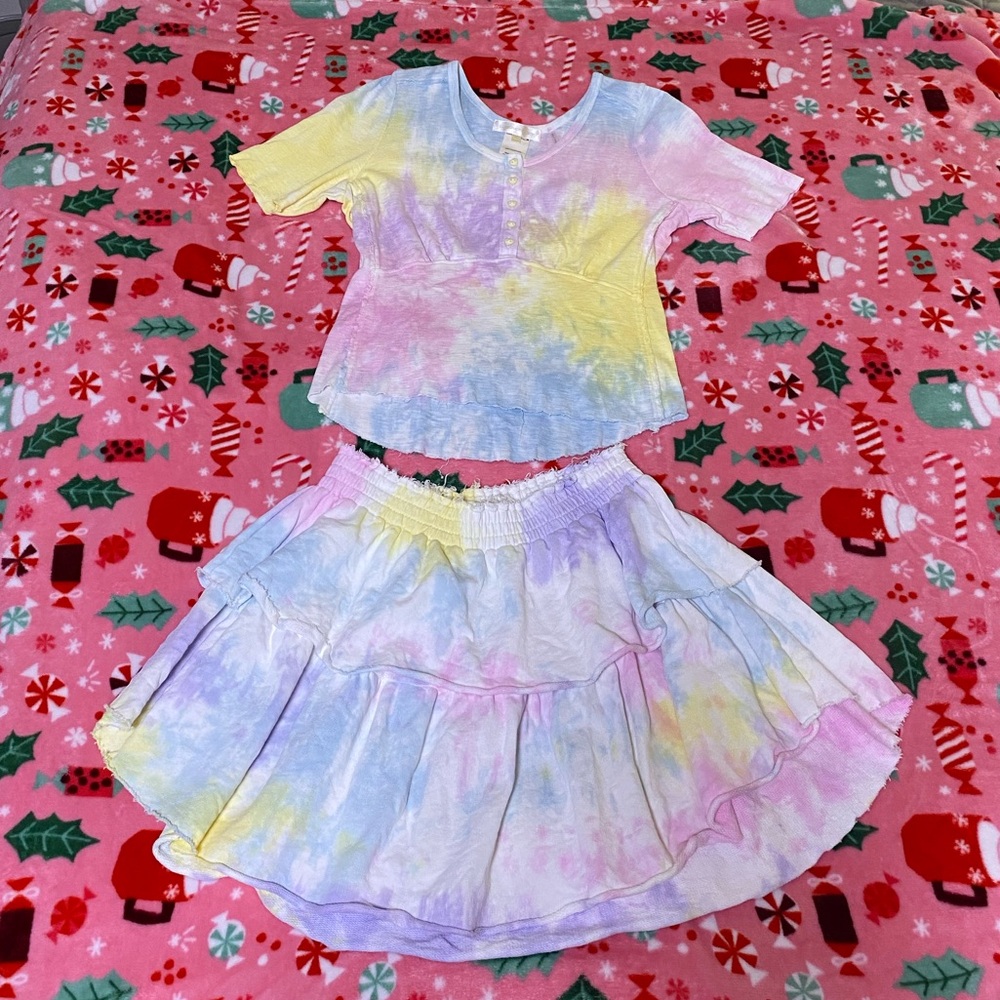 LoveShackFancy pastel rainbow tie-dye set